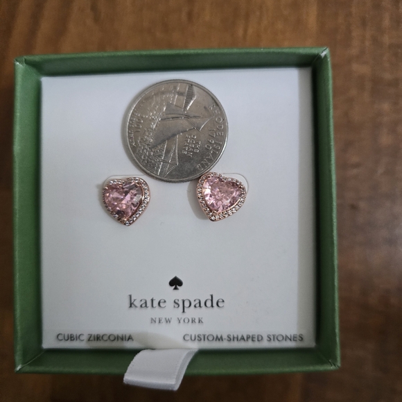 Kate Spade Pink Heart Earrings - Picture 2 of 3